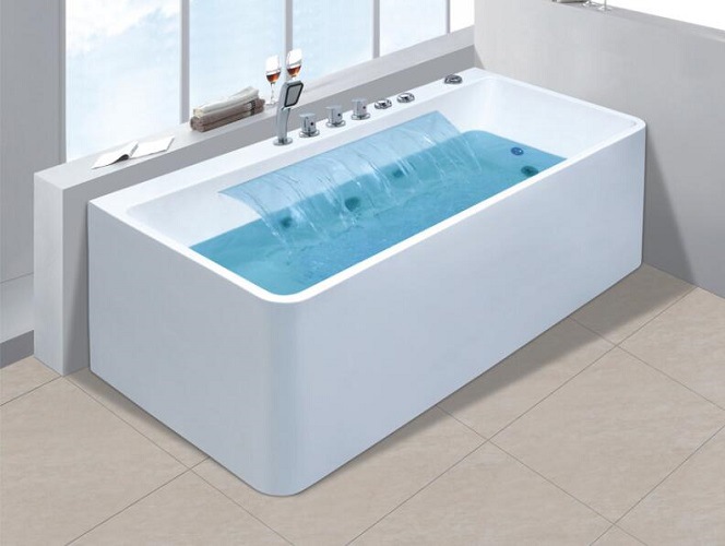 Bồn tắm nằm acrylic chữ nhật matxa sen vòi - NH1033